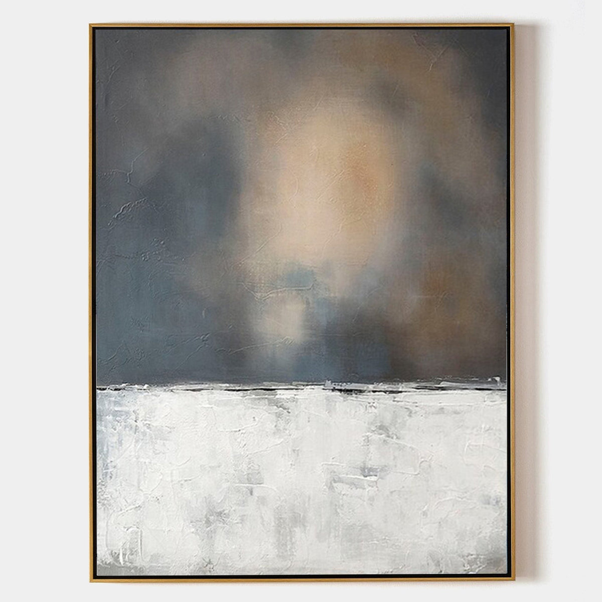 Minimalist Horizon Abstract Painting Vertical Textured
