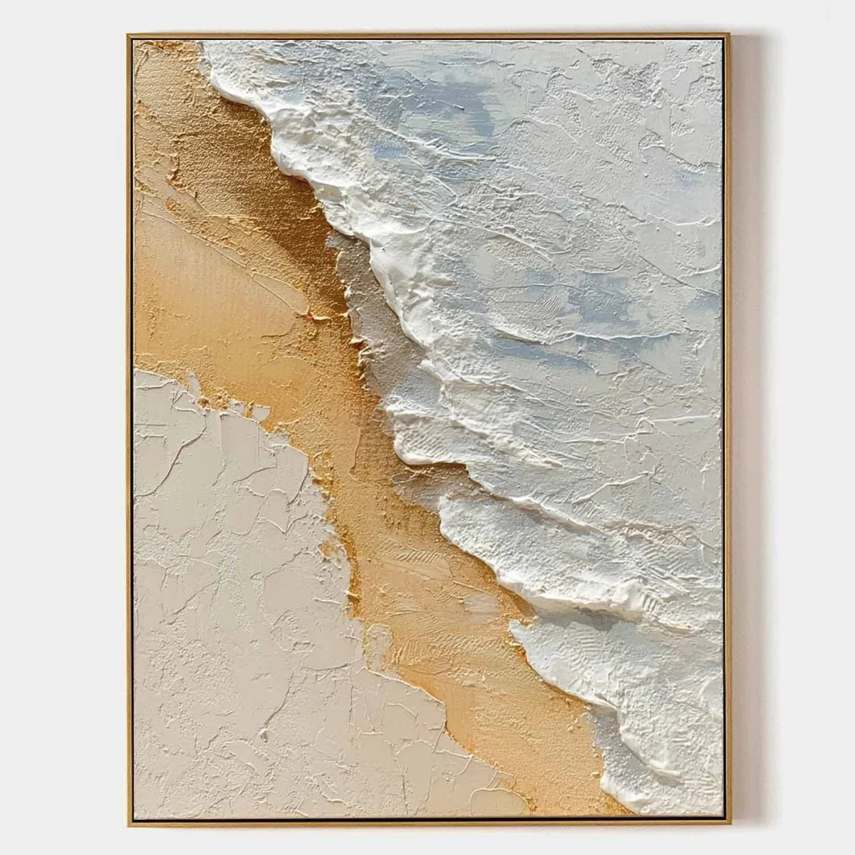 Aerial Beach Shoreline Impasto Painting
