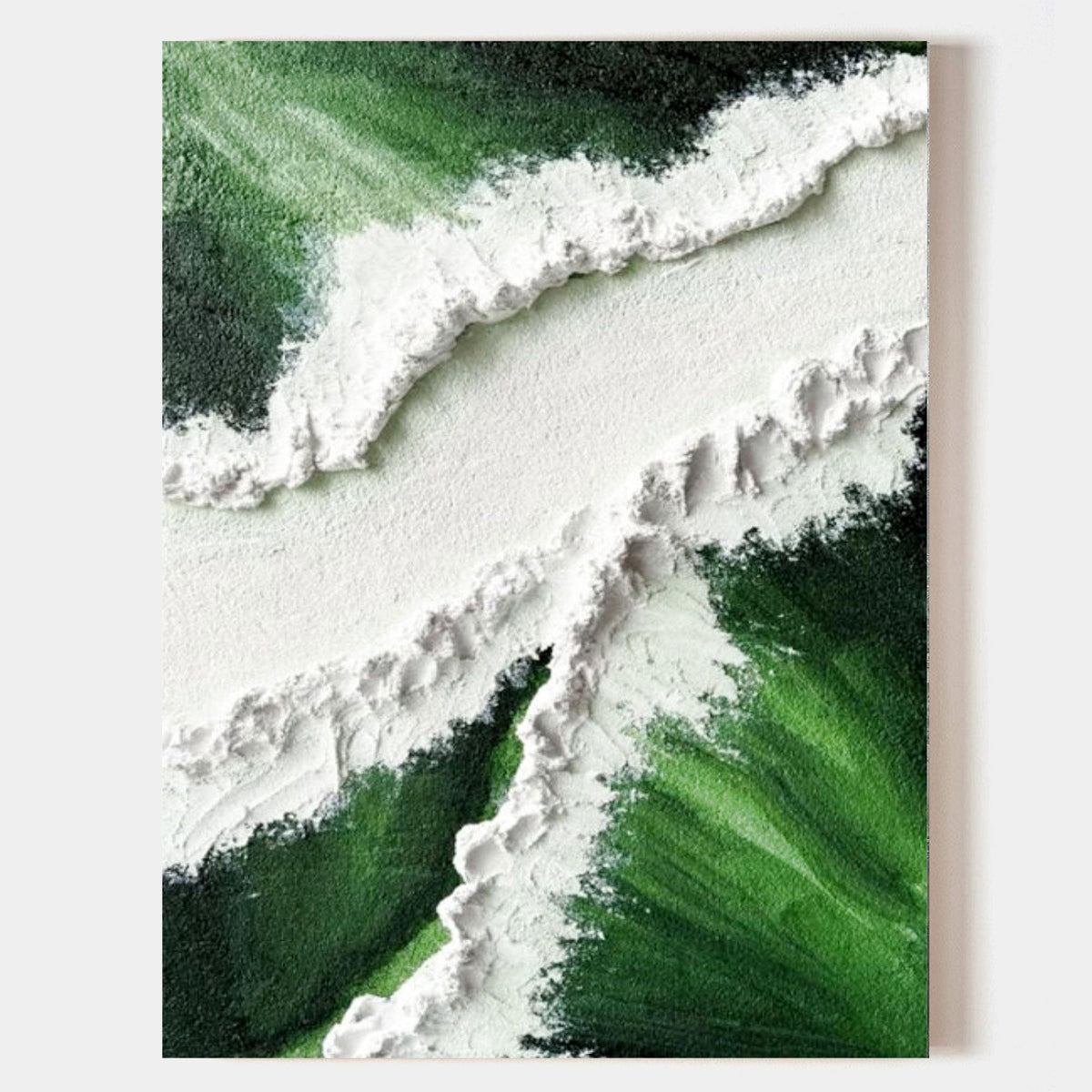 Wall Art Ocean Tide Foam Textured Natural Emerald