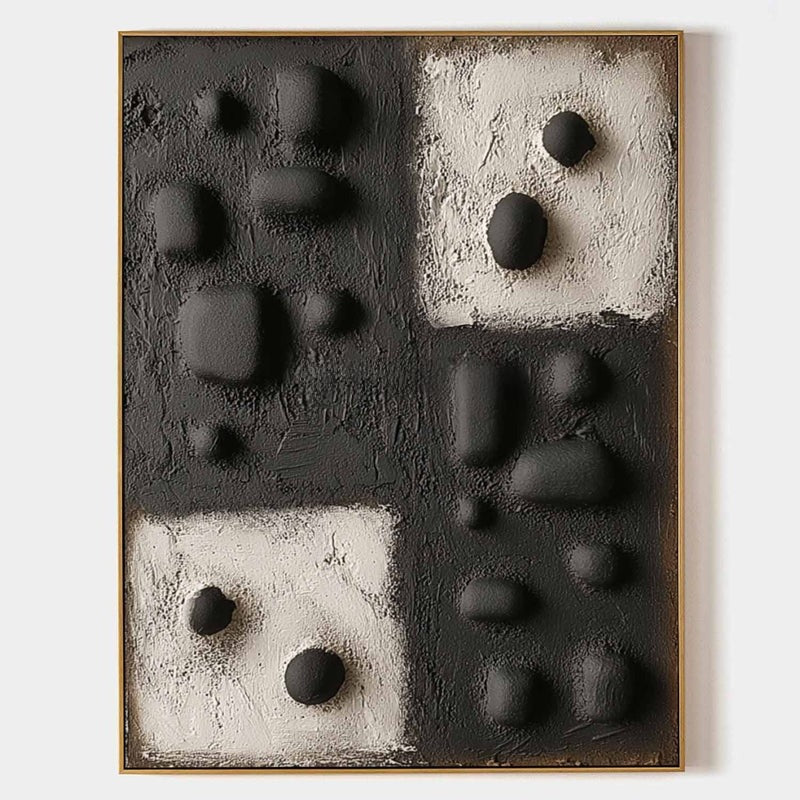 Wall Art Contrast Block Bas-Relief Abstract Painting