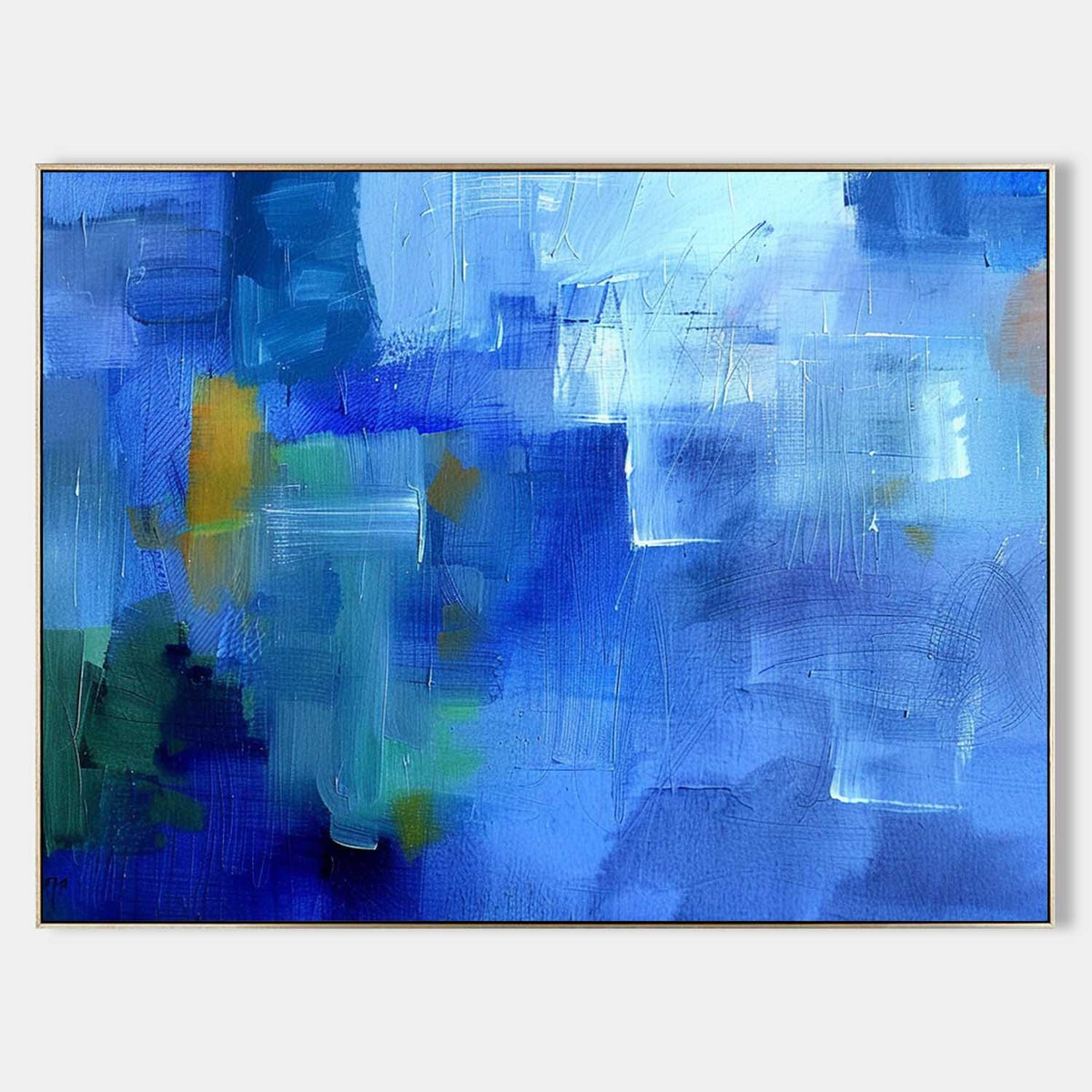 Wall Art Abstract Blue Gradient Minimalist