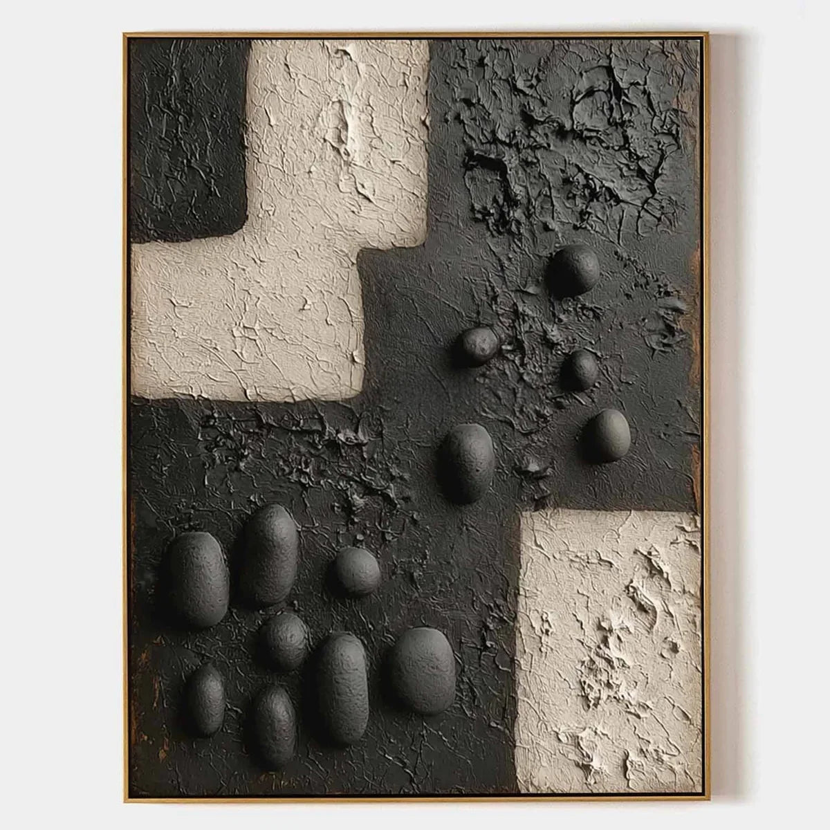 Wall Art Vertical 3D Geometric Pebble