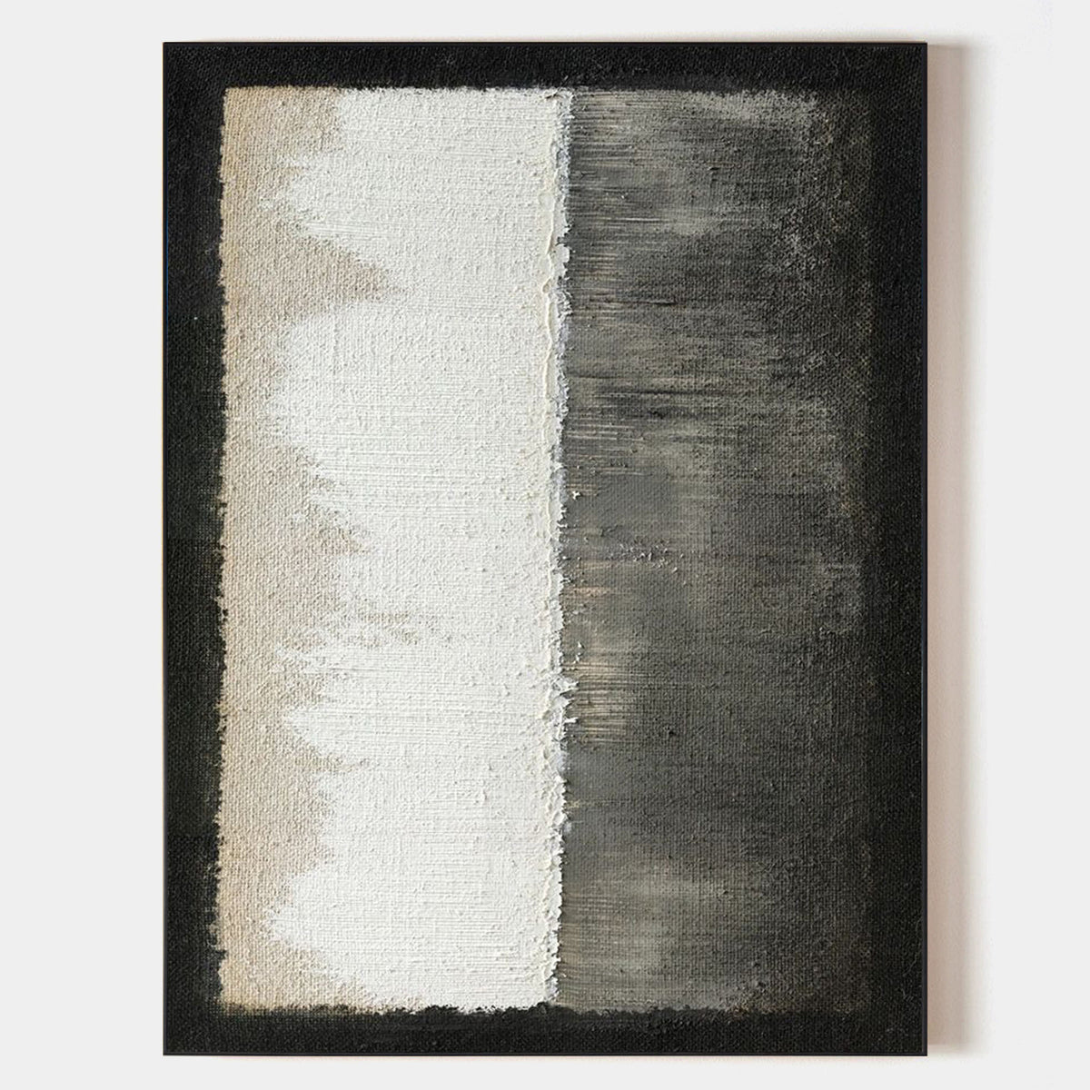Monochrome Split Panel Abstract Painting