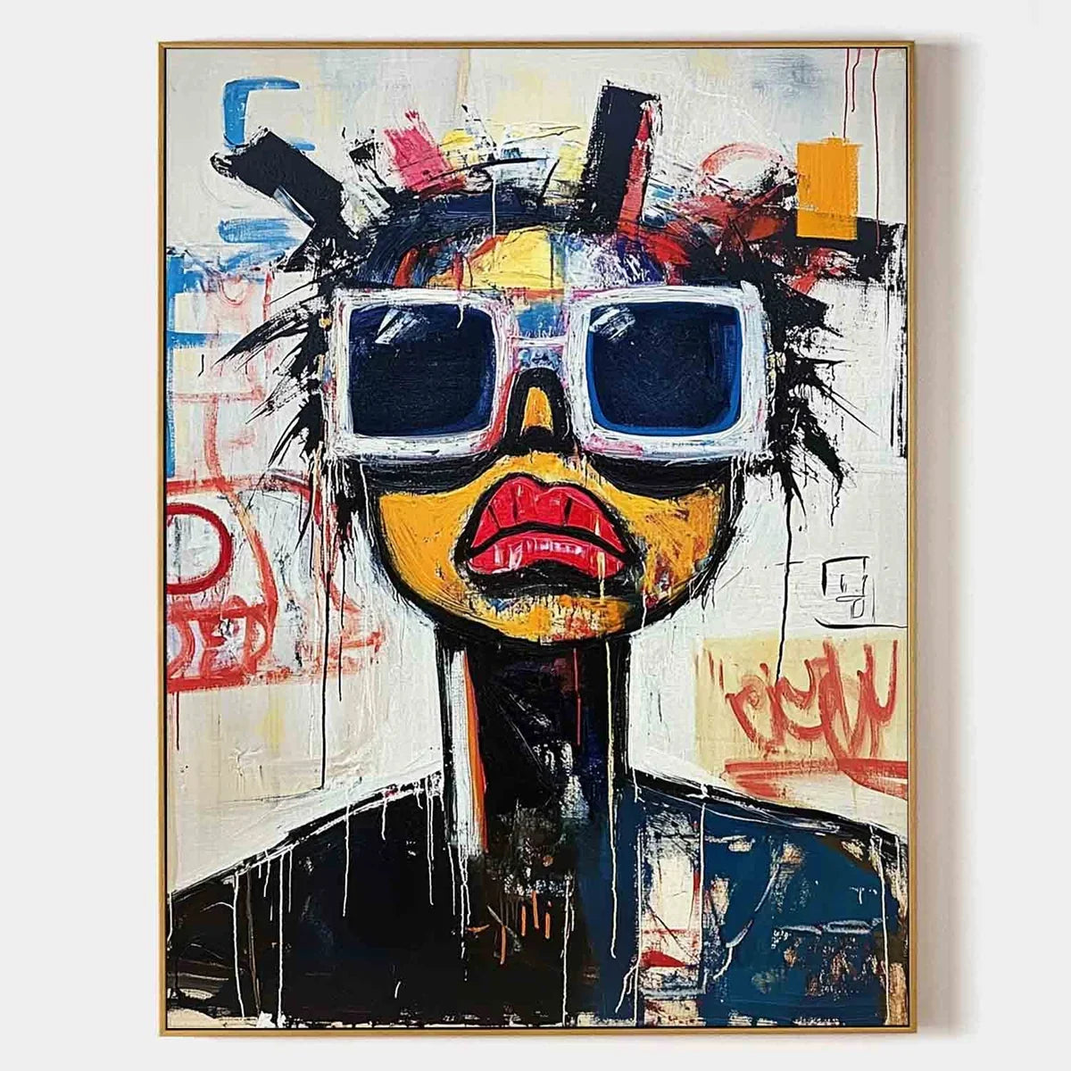 Tactile Bold Pop Art Portrait Oil Painting Vibrant Edgy