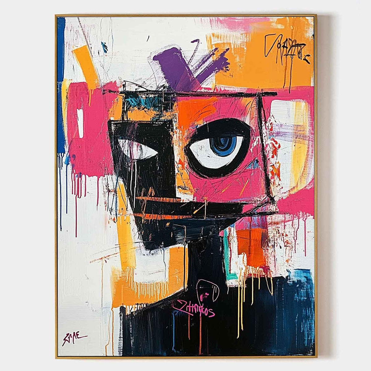 Bold Abstract Portrait Graffiti Painting