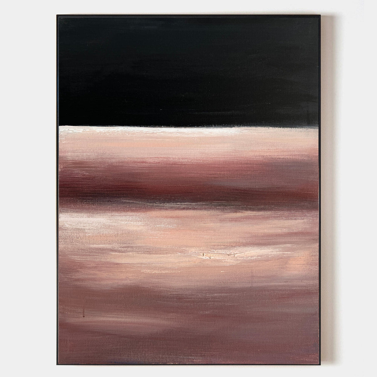 Dusk Rose Gradient Abstract Textured Linen Canvas Wall Decor
