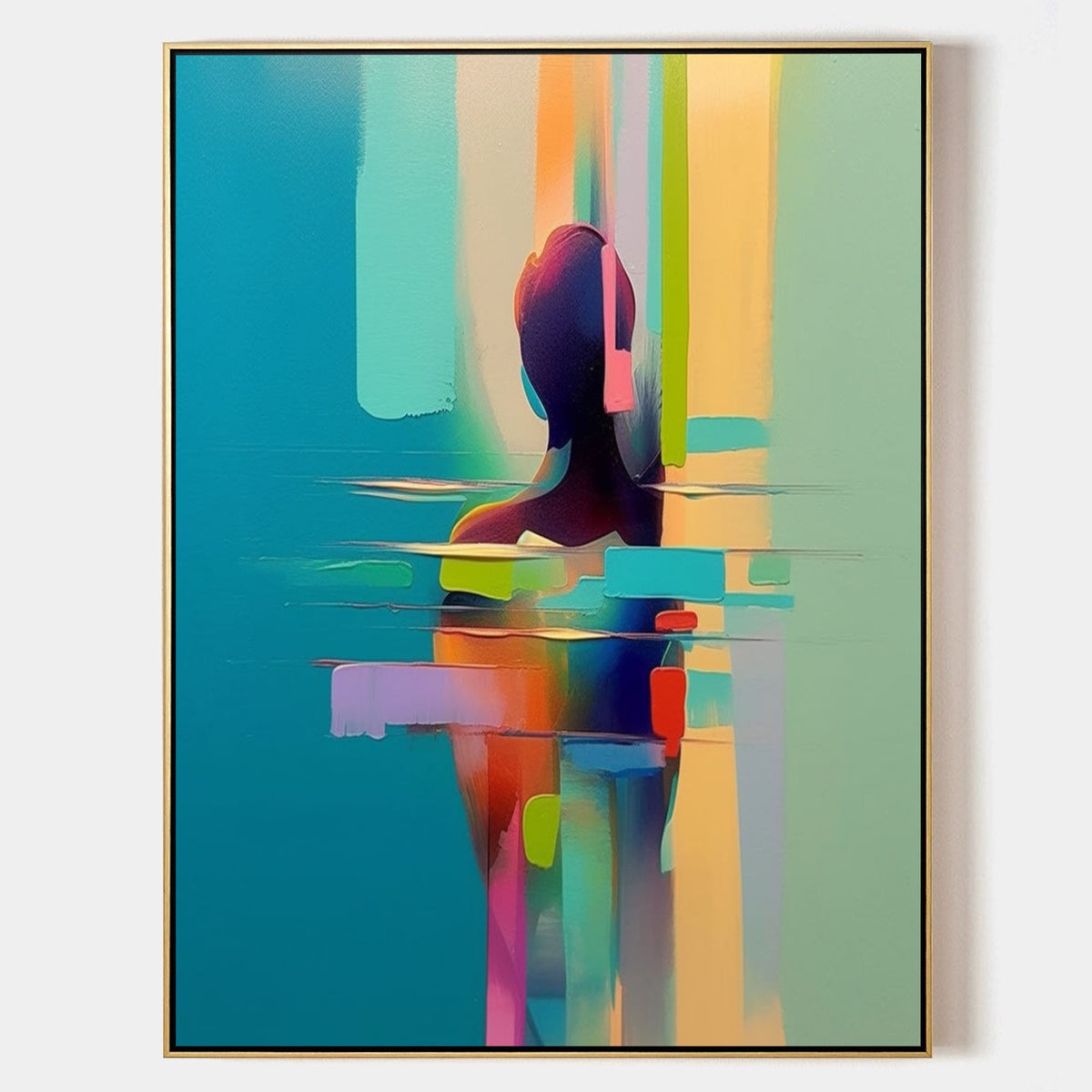 Palette Swimmer Vibrant Color Block Wall Art