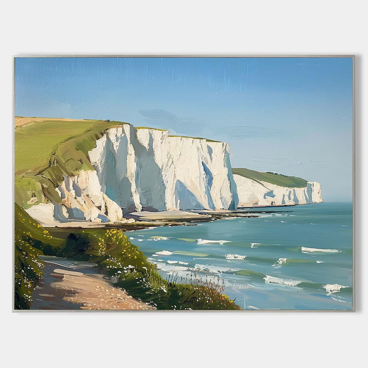 White Cliffs Coastal Oil Painting