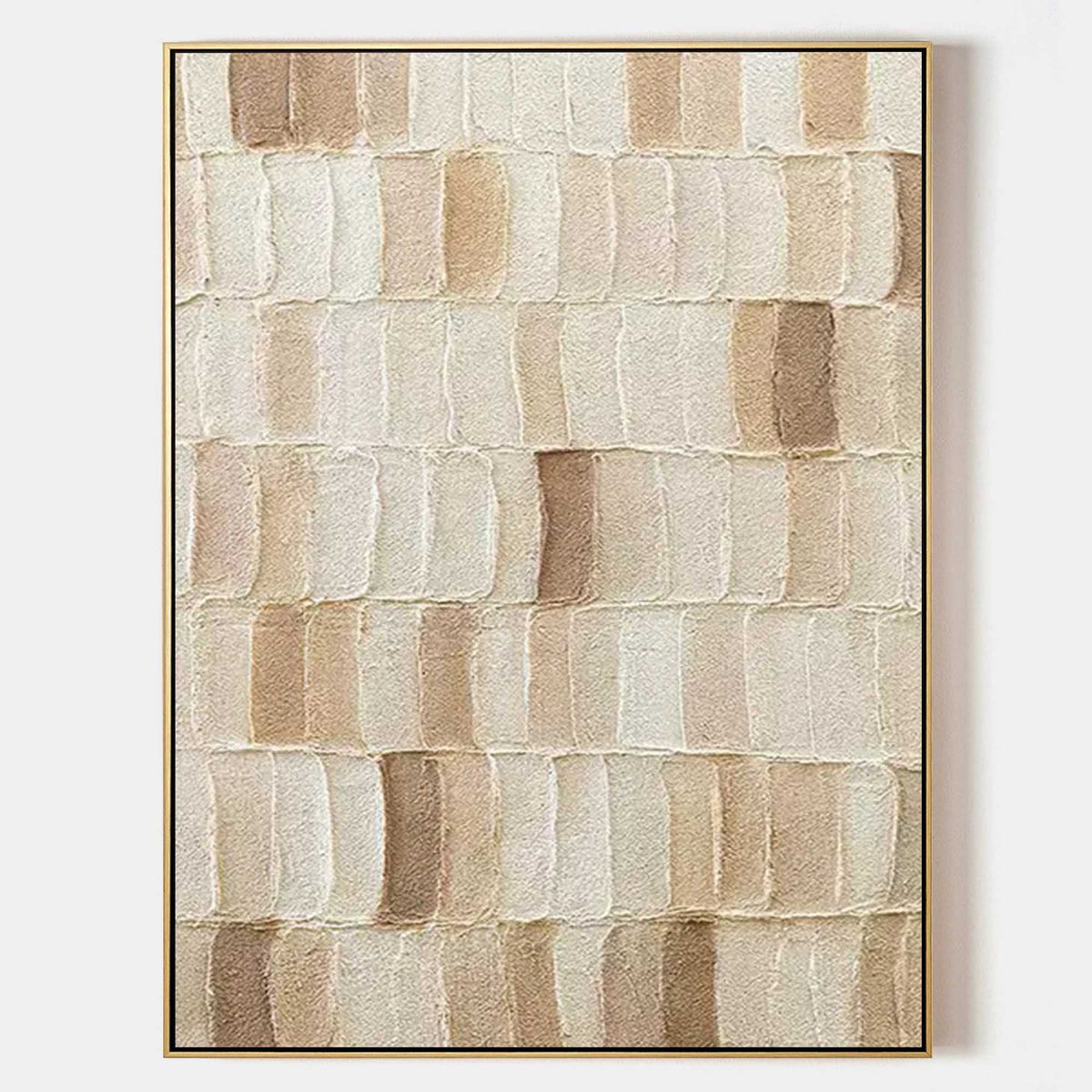 Terracotta Textured Grid Oil Painting