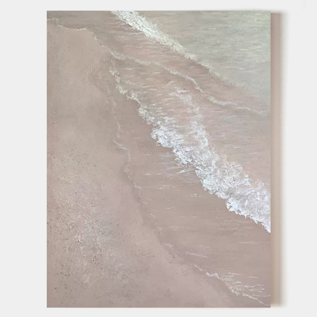 Wabi-Sabi Wall Art Soft Pink Beach Wave Painting