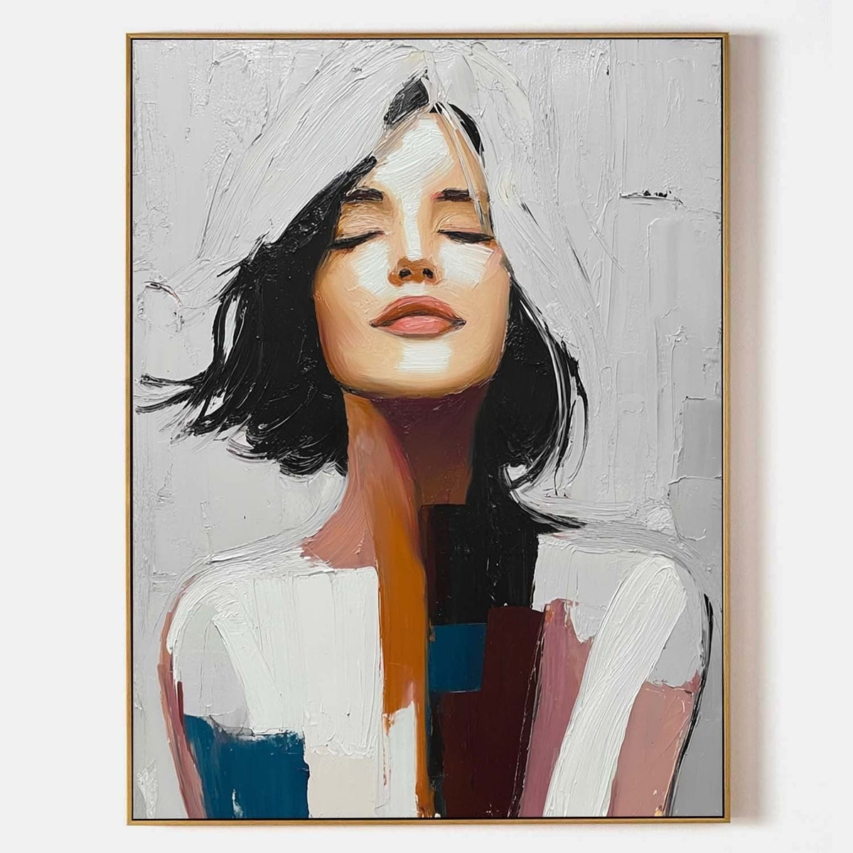 Peaceful Contemplation 3D Impasto Painting - Neutralighting