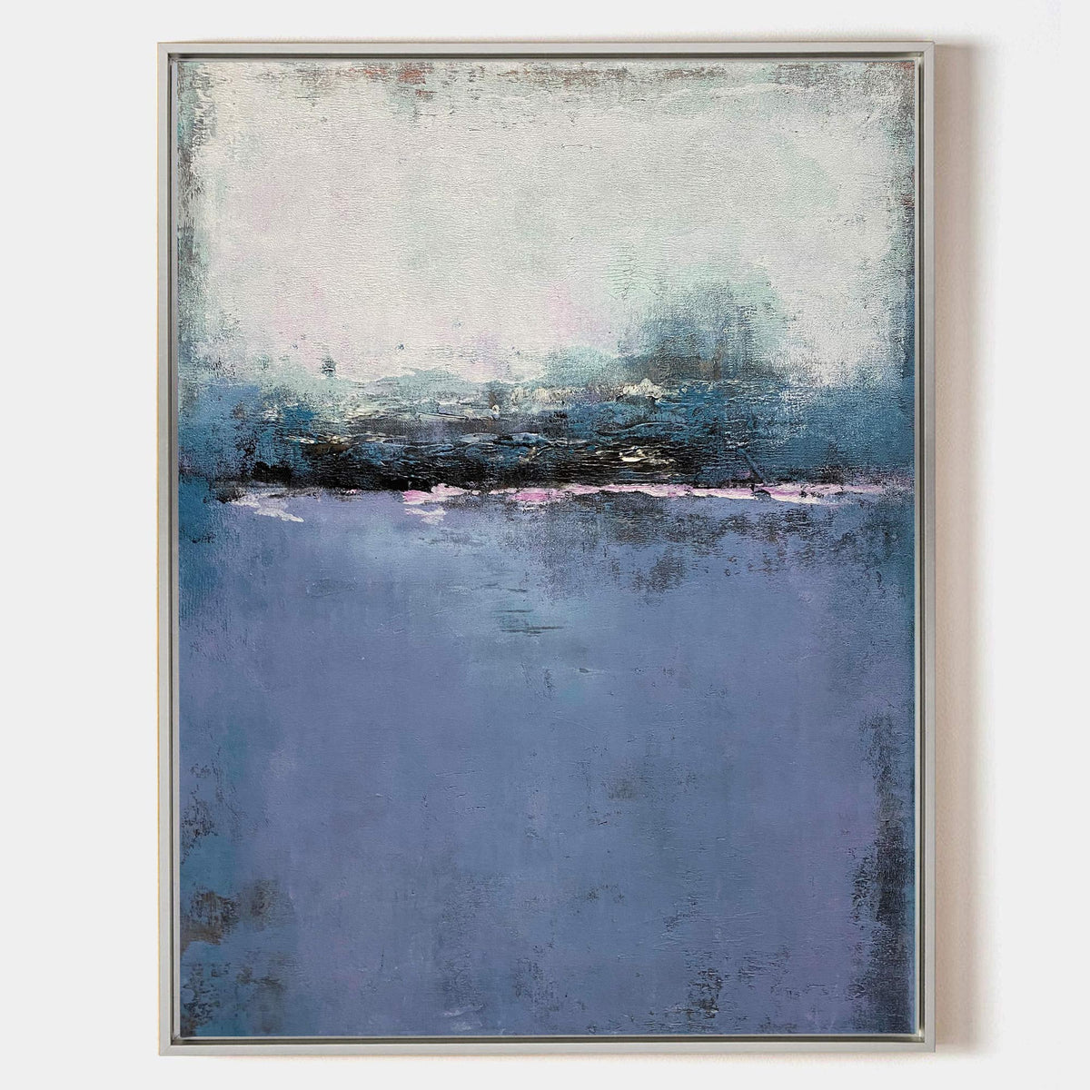 Serene Indigo Seascape Abstract Oil Painting