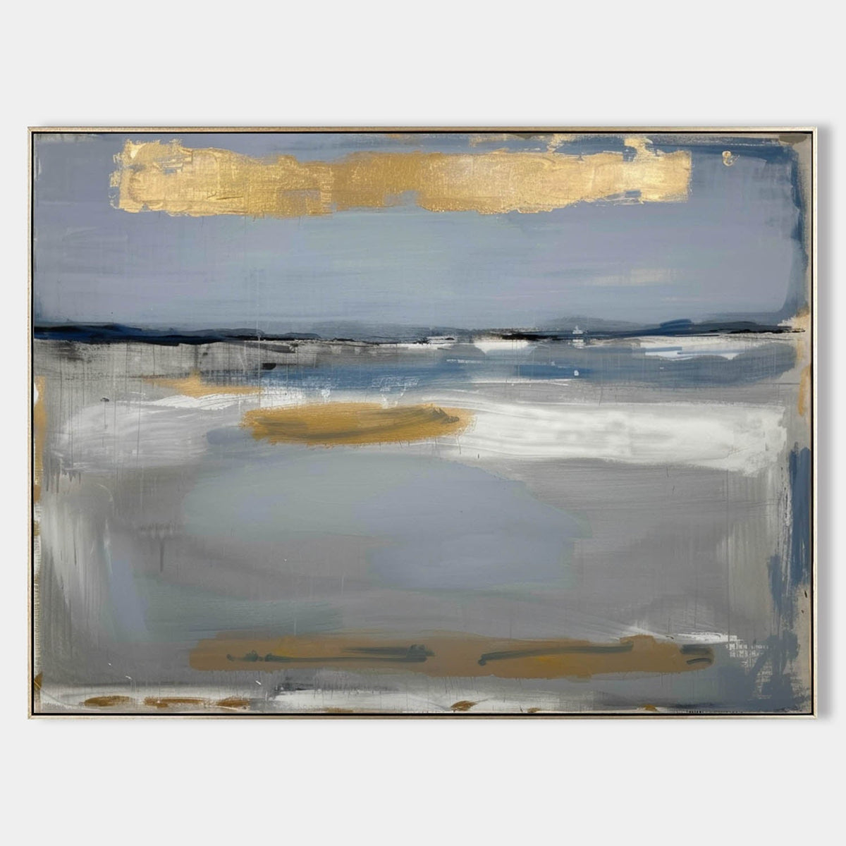 Wall Art Luxe Gold Blue Seascape