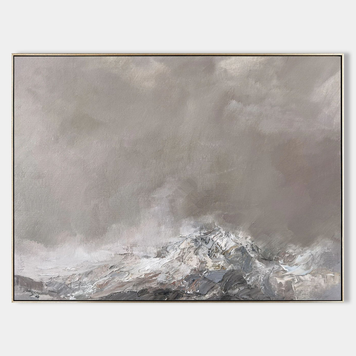Monochrome Mountain Landscape Abstract Painting