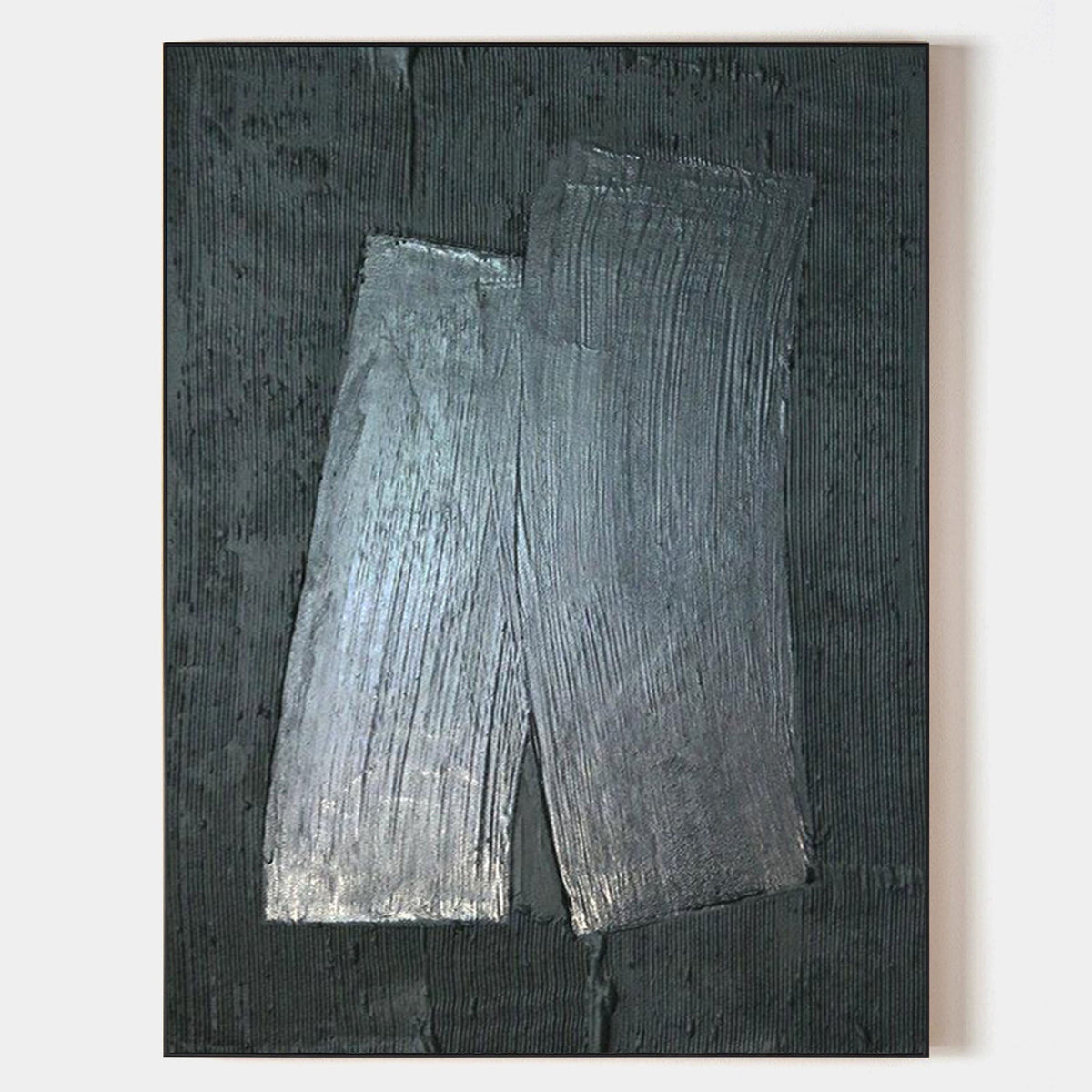 Wall Art Black Grey Geometric Rectangles Abstract Minimalist Texture Living Room