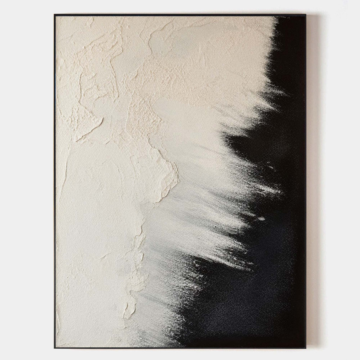 Black And Beige Seascape Painting