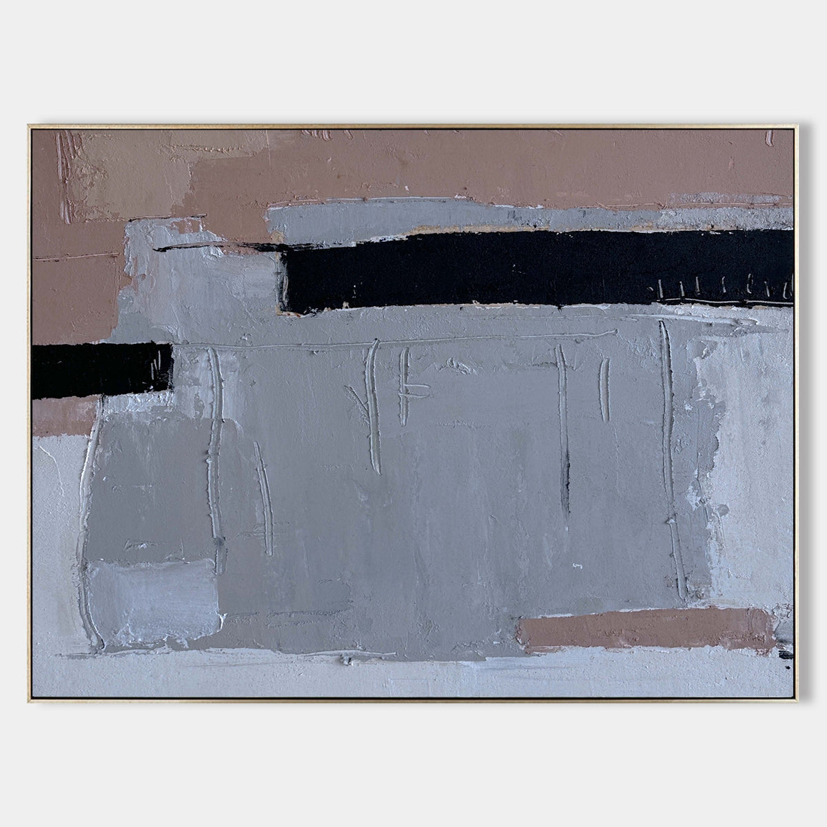 Minimalist Beige Abstract Oil Painting