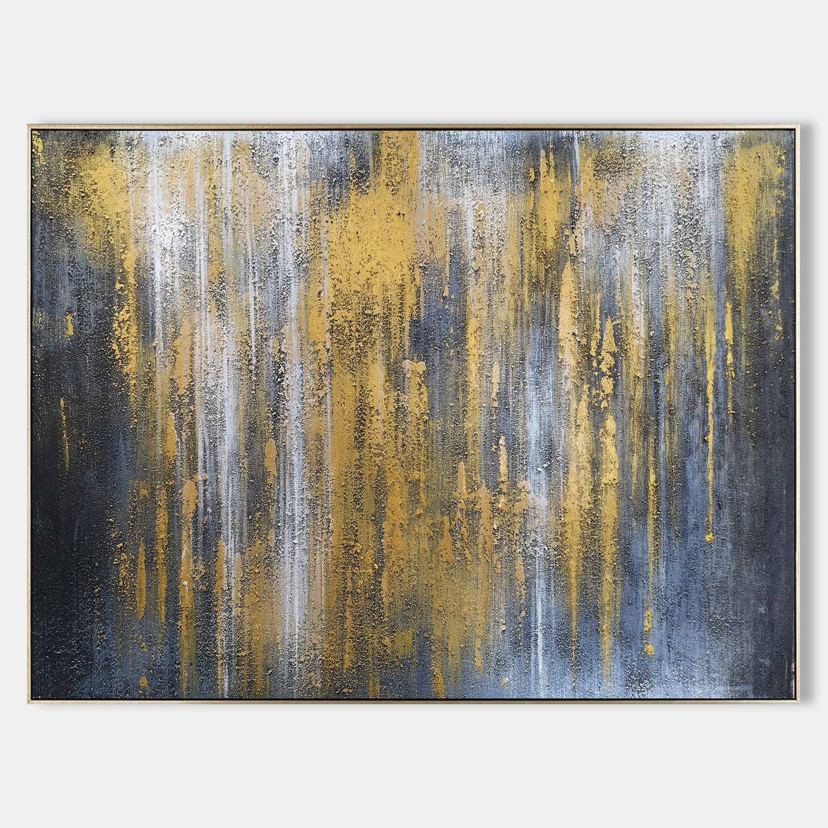 Gilded Rain Abstract Painting
