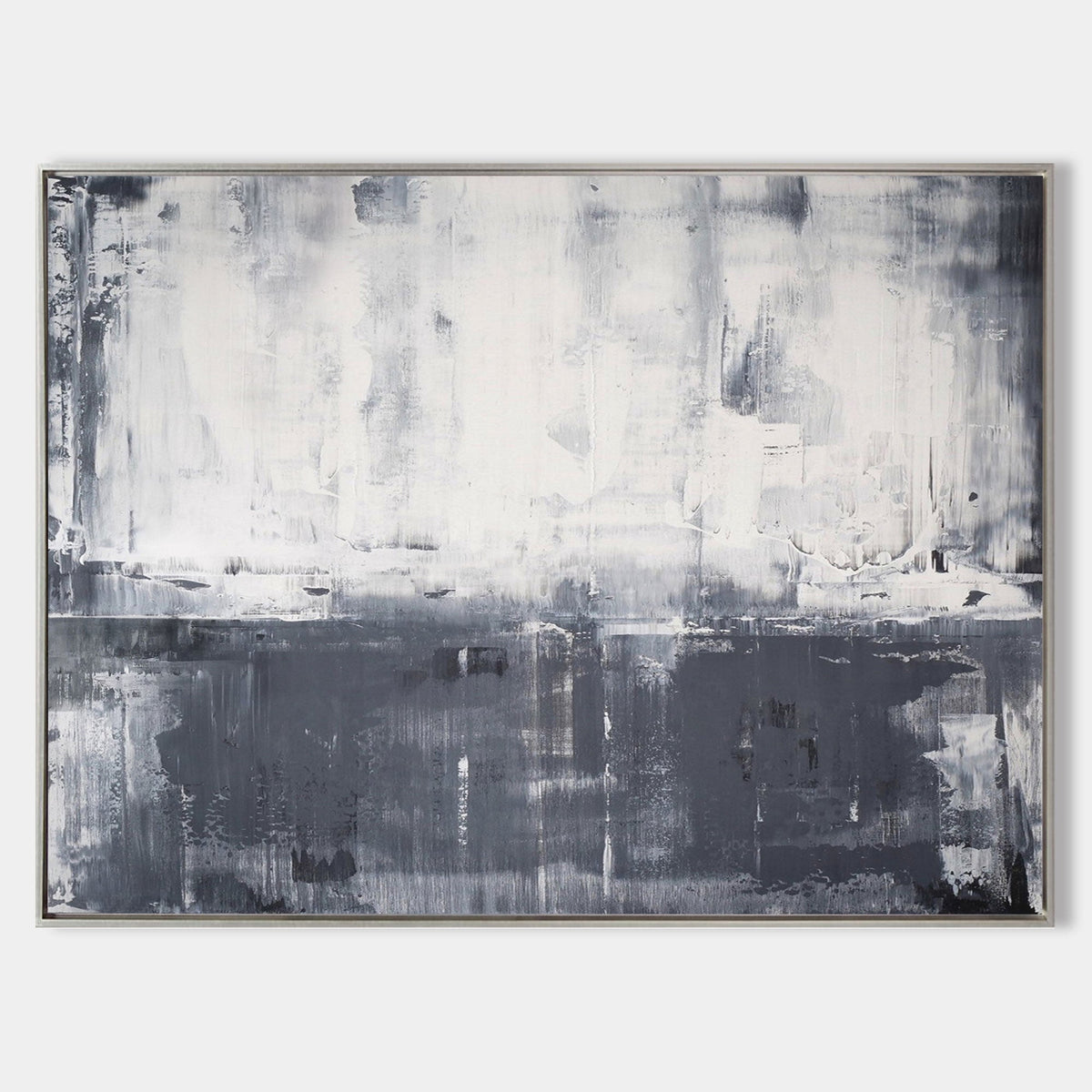 Minimalist Gray Two-Tone Abstract Painting