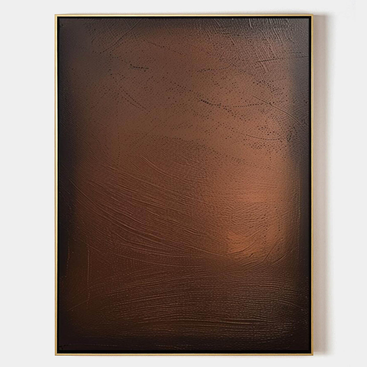 Bronze Metallic Textured Oil Painting Minimalist