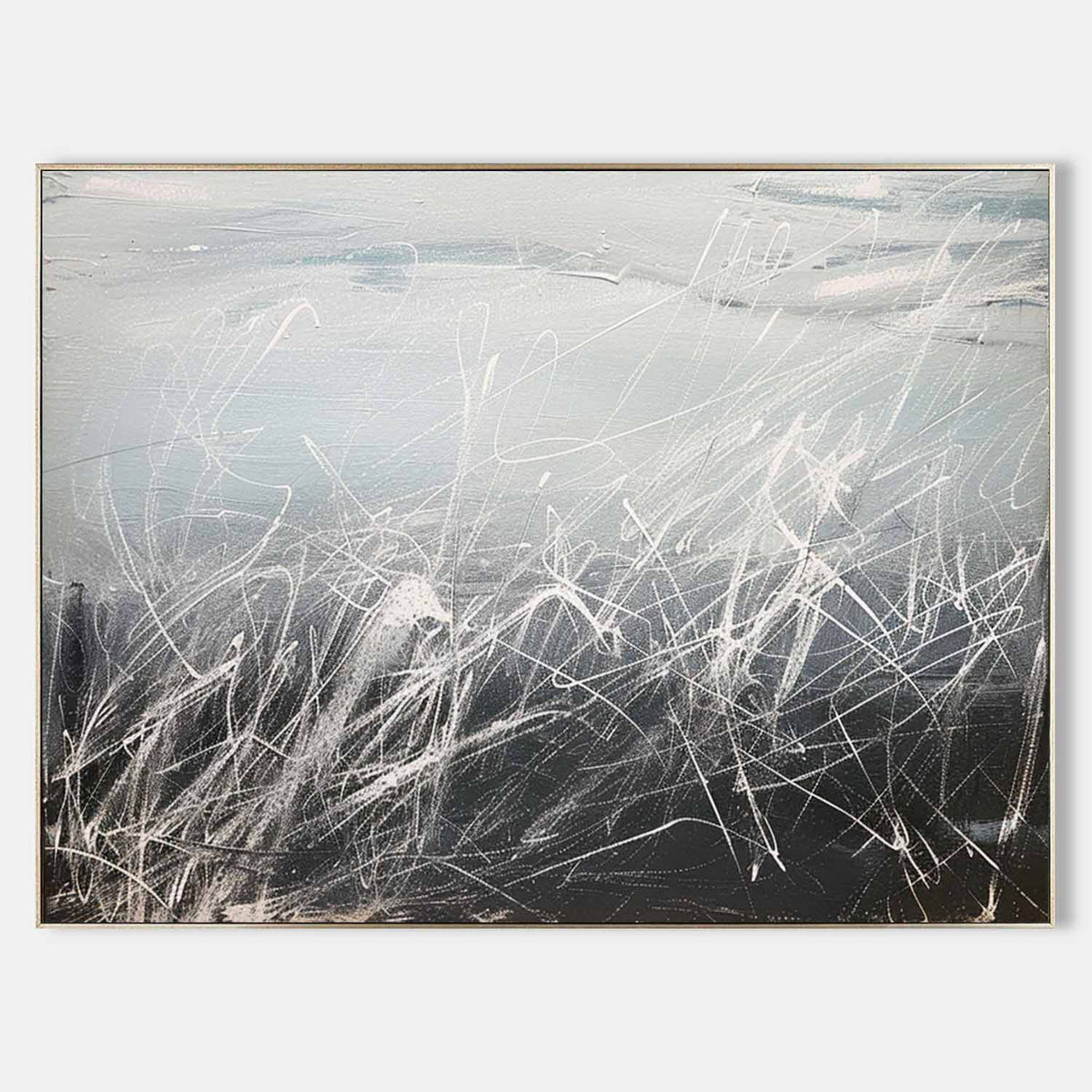 Abstract Textured Monochrome Strokes Oil Painting