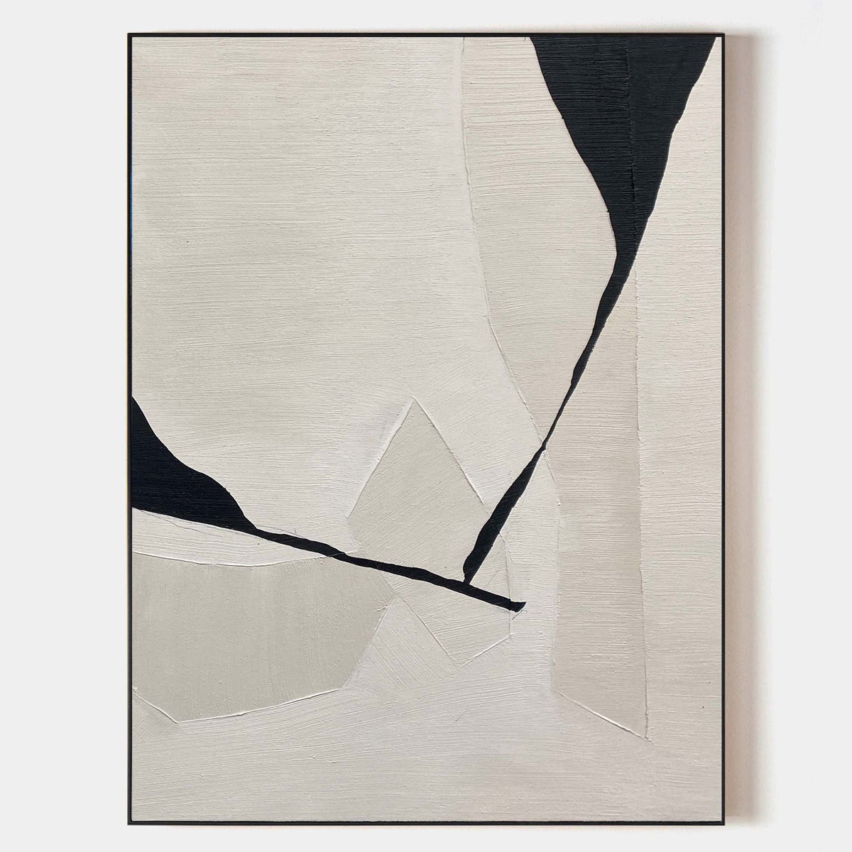 Wall Art Beige Black Geometric Abstract Textured Living Room