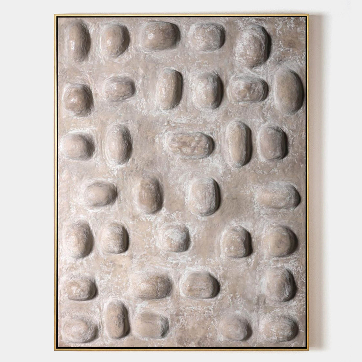 Wabi-Sabi Pebble Relief Texture Painting