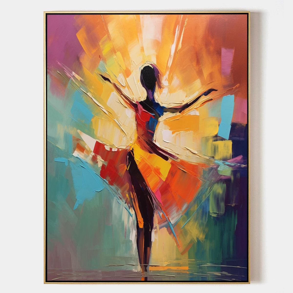 Palette Vibrant Dancer Impasto Painting