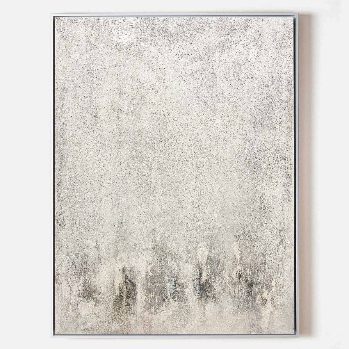 Gray And White Minimalist Painting