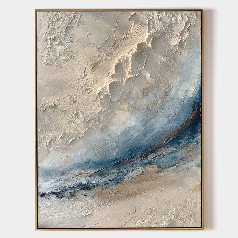 Wabi-Sabi Coastal Bas-Relief Painting