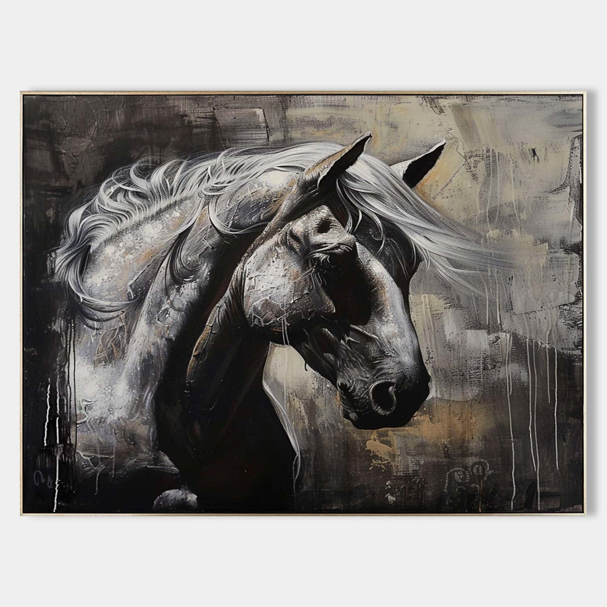 Horse Portrait Oil Painting Moody Sophisticated