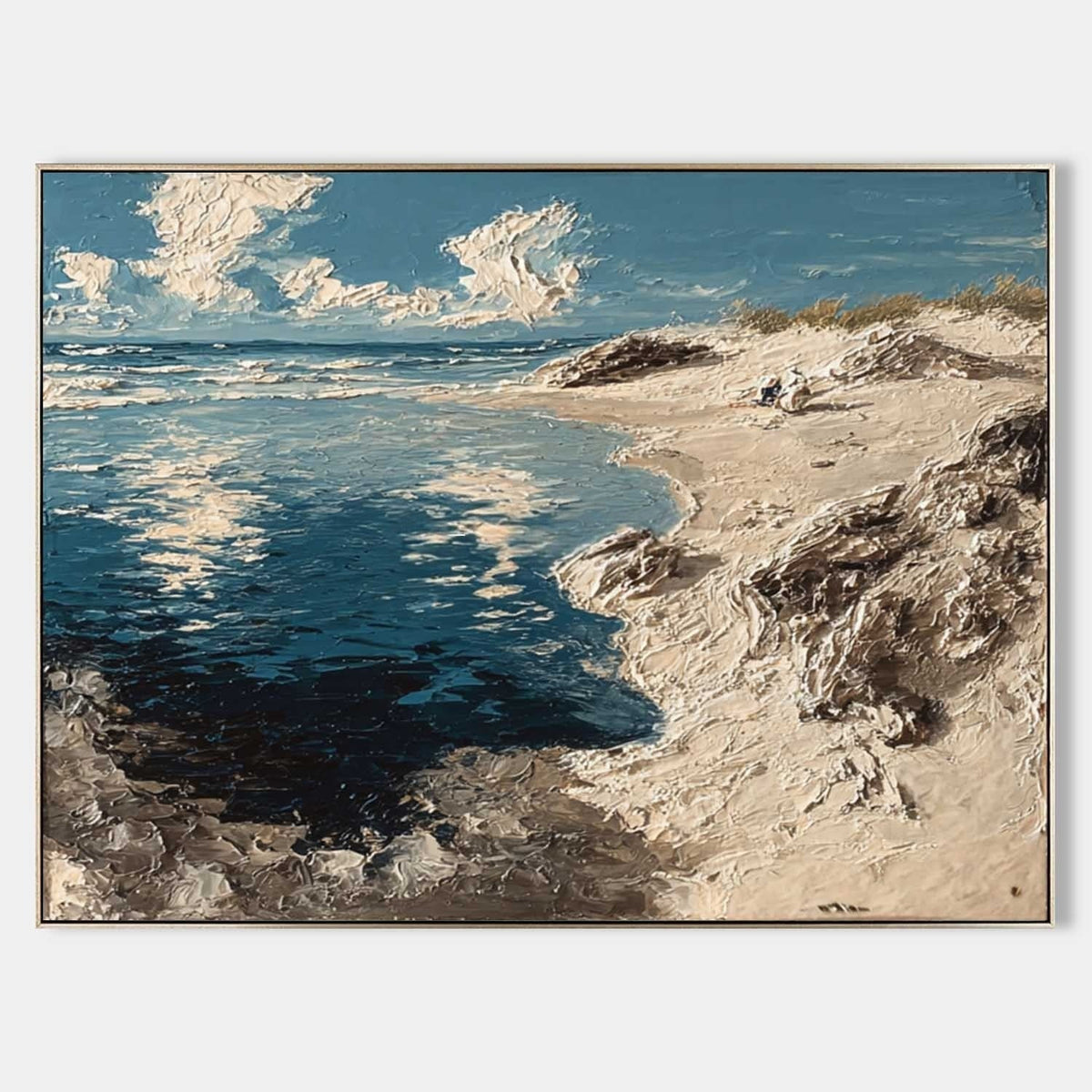 Sunny Dune Beach Impasto Painting