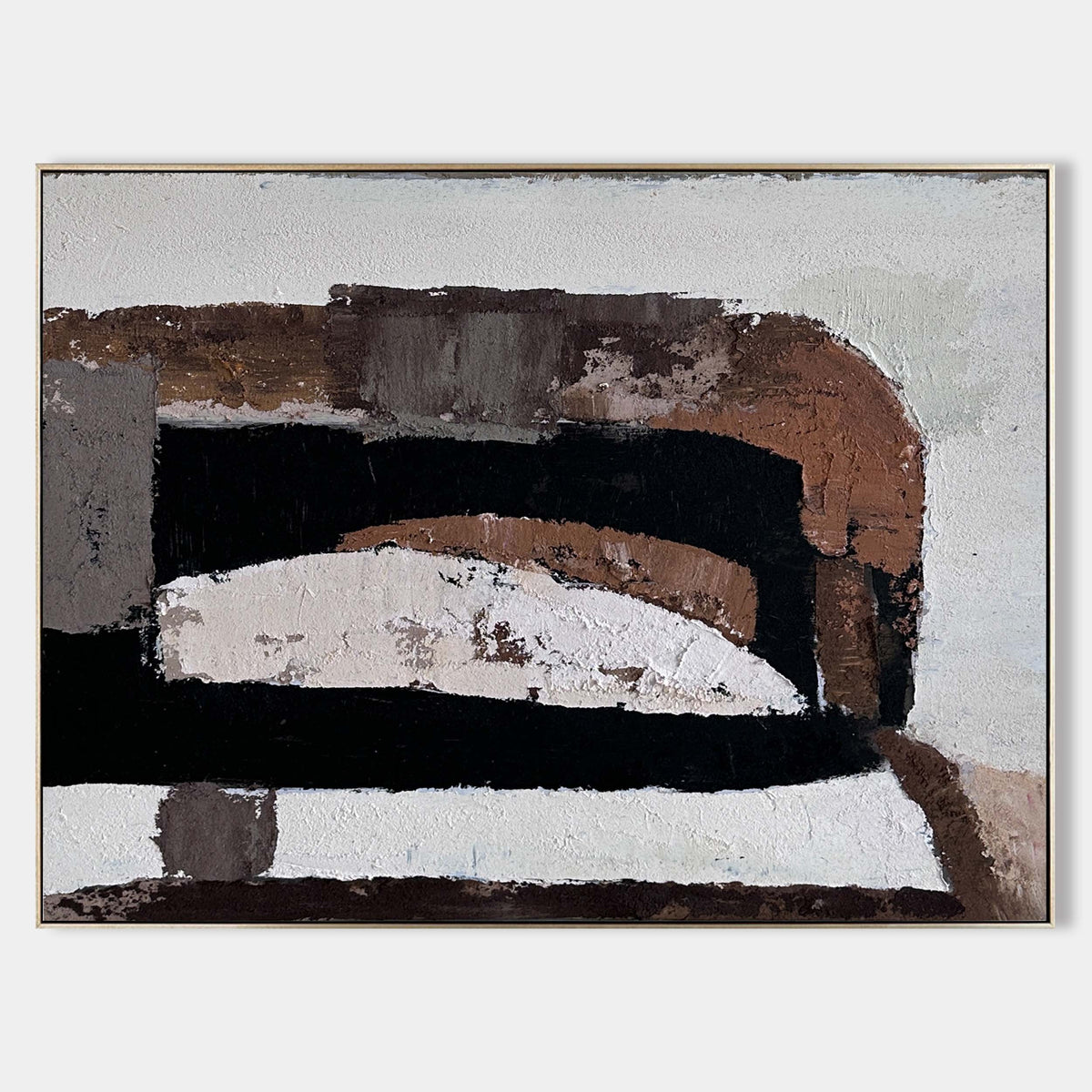 Modern Black and Brown Abstract Canvas Wall Art