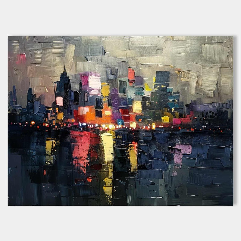 Wall Art Contemporary Night Street Scene