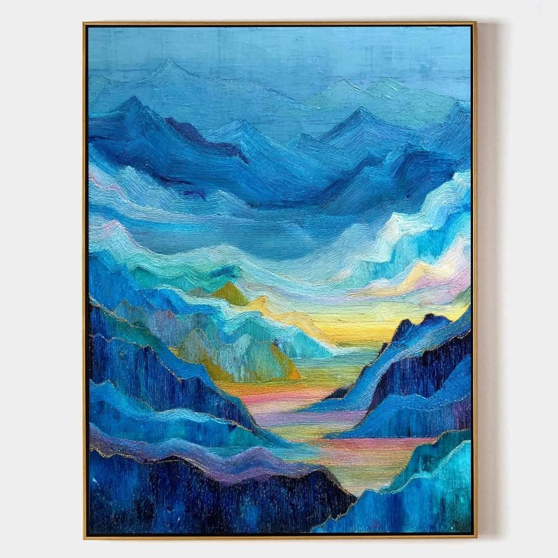 Wall Art Textured Mountain Landscape Oil Painting