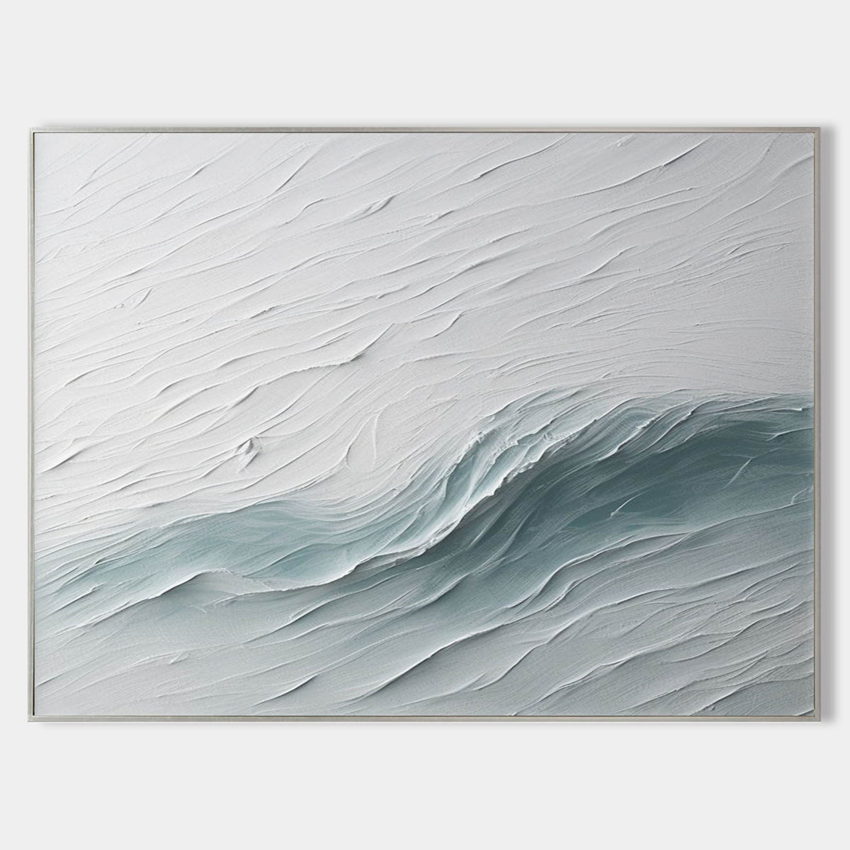 3D Textured Ocean Wave Painting Coastal Impasto Wall Art