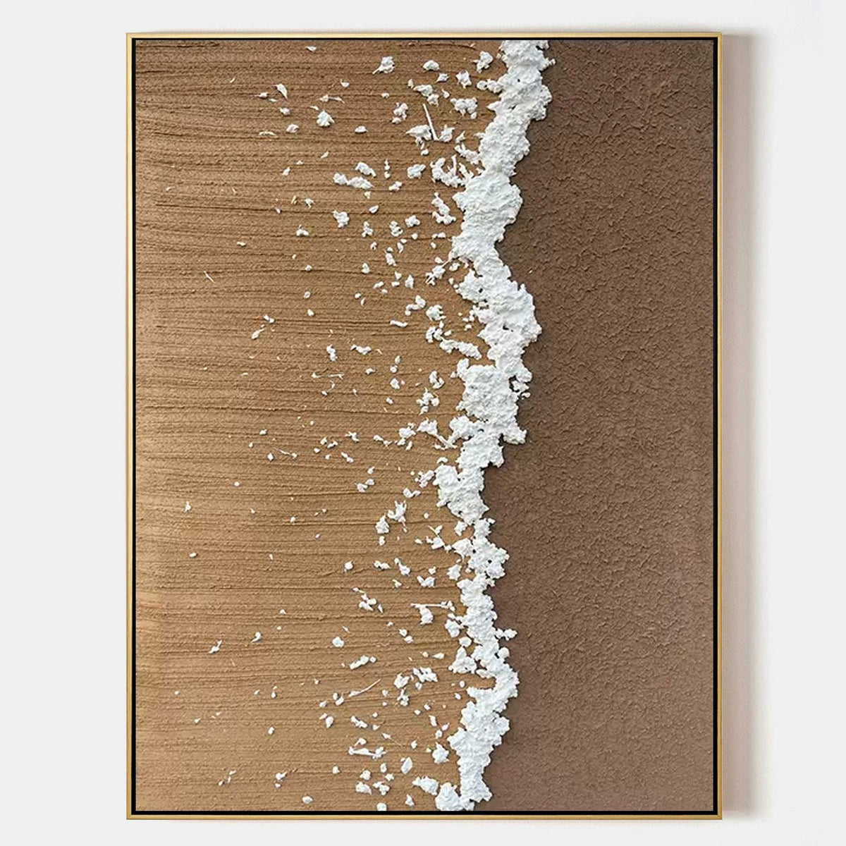 Wall Art Vertical Abstract Coastal Shore Brown