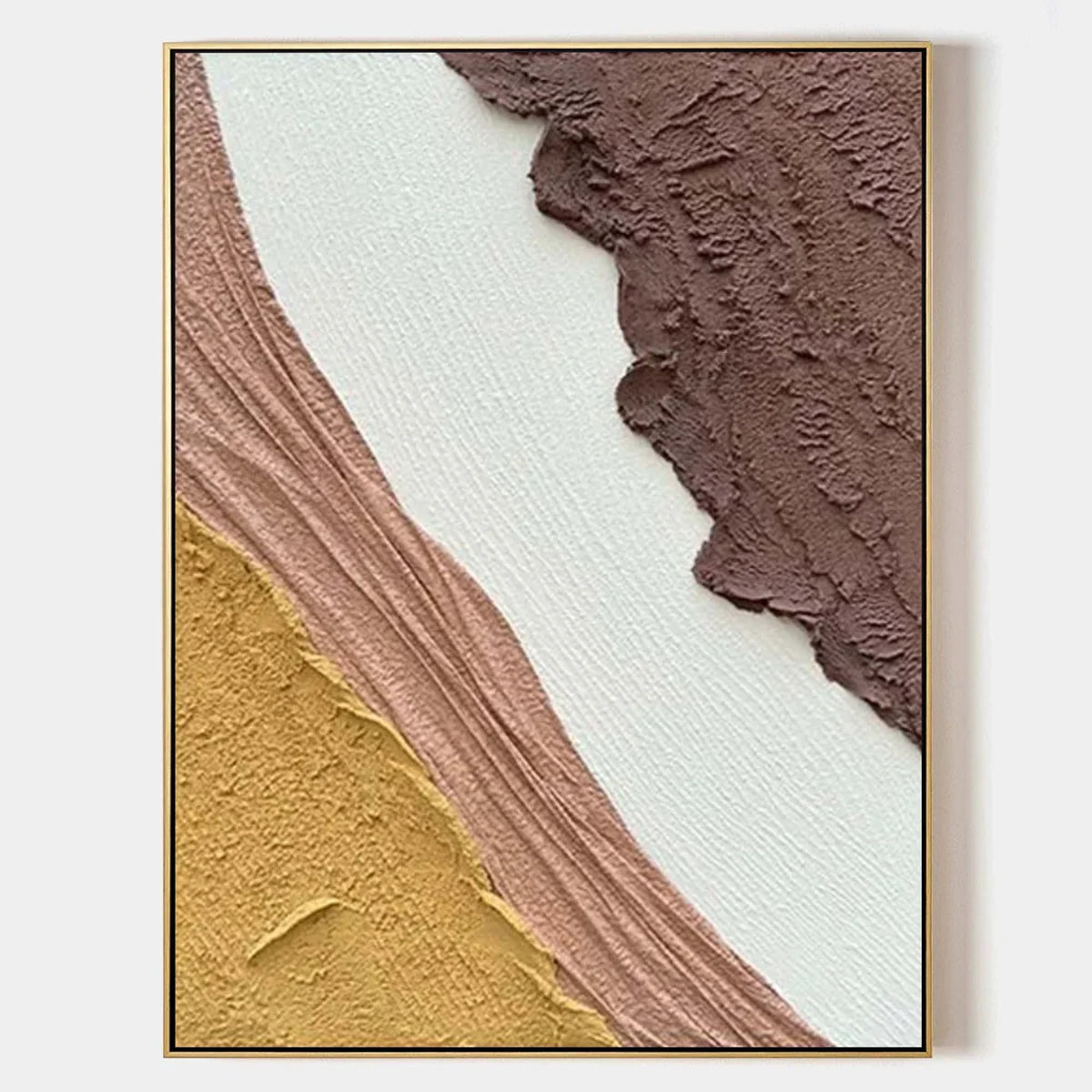 Plaster Warm Tone Block Textured Wall Art