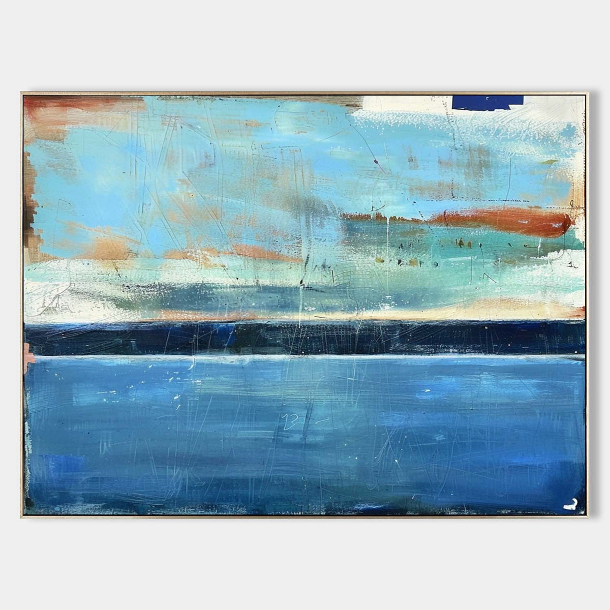 Coastal Landscape Painting Textured Modern Wall Art
