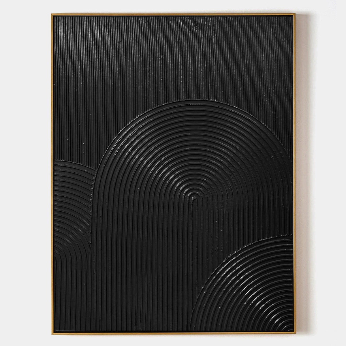 Veda Black Curve Geometric Painting