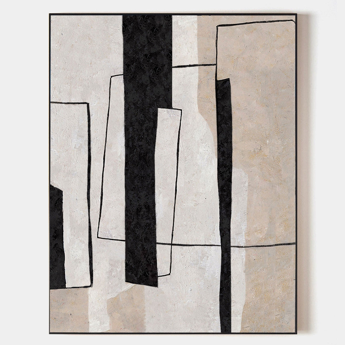 Geometric Monochrome Abstract Painting