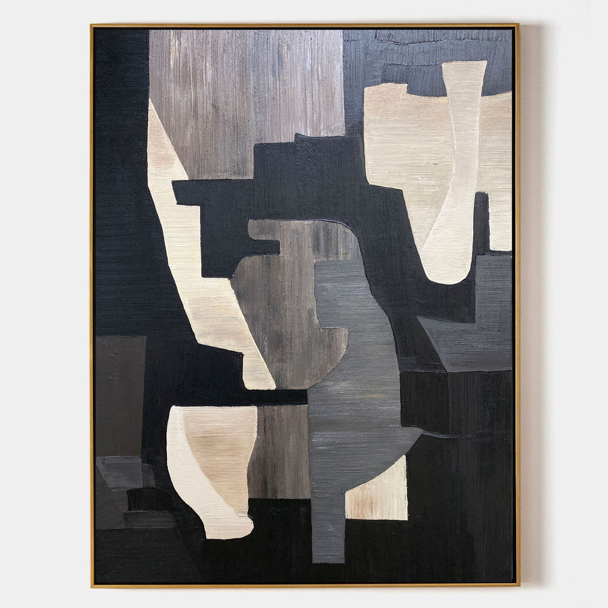 Monochrome Geometric Block Painting