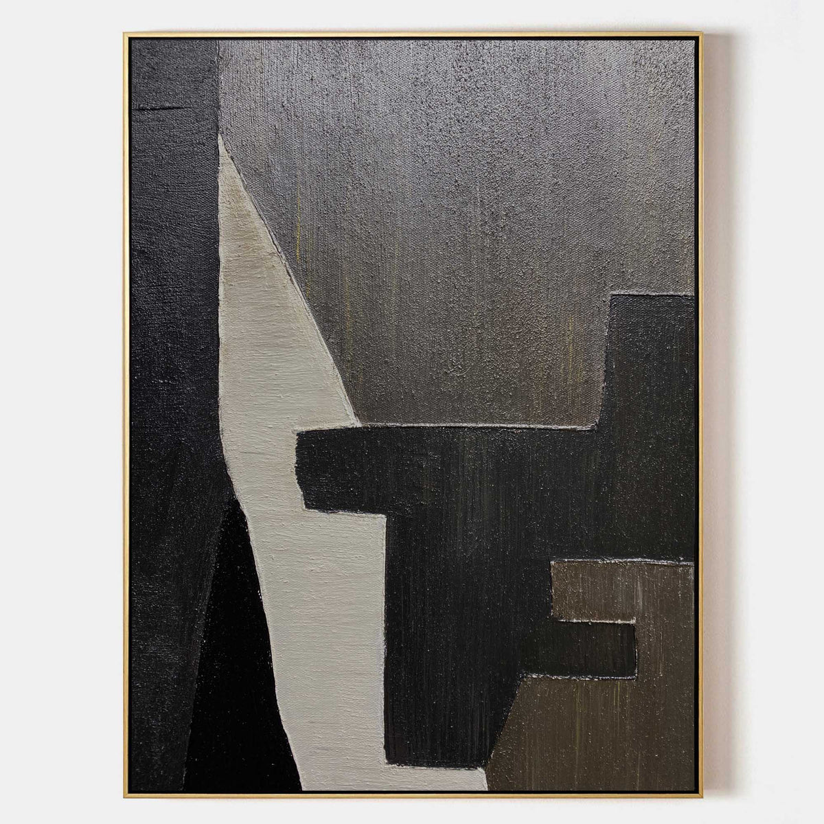Minimalist Monochrome Geometric Abstract Painting