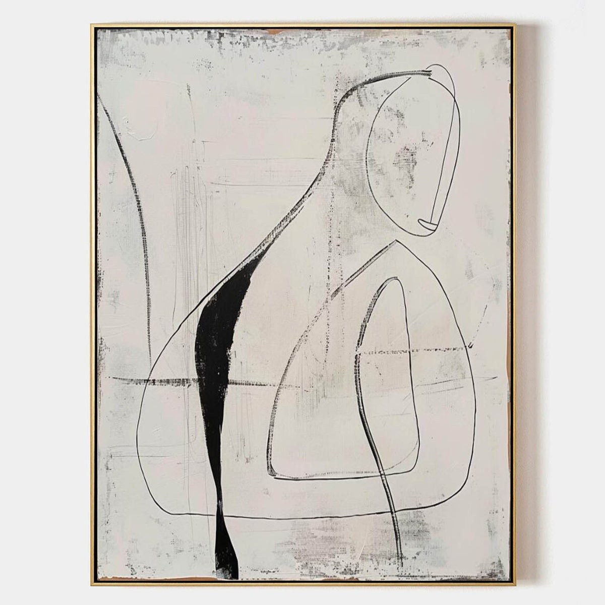 Minimalist Abstract Figure Line Art Painting