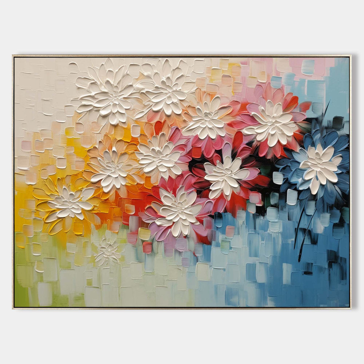 Vibrant Floral Impasto Oil Painting