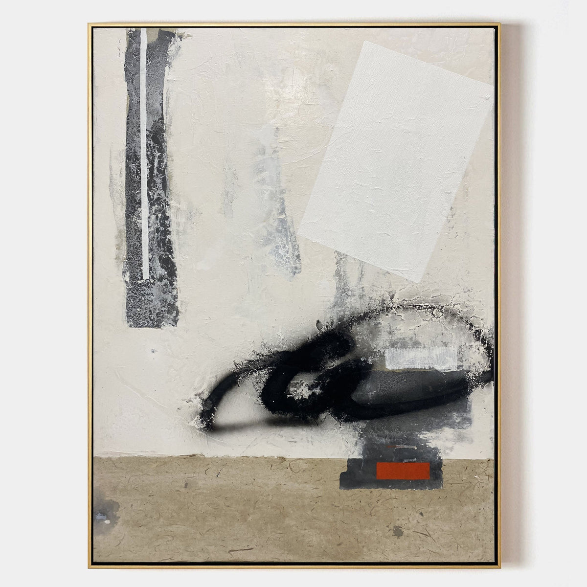 Minimalist Neutral Abstract Oil Painting