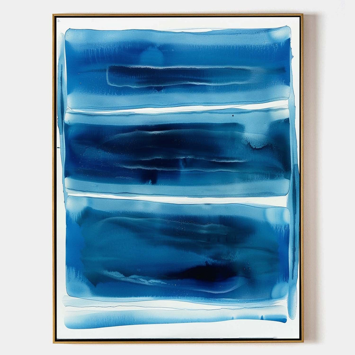 Minimalist Blue Ombre Abstract Painting Modern Color