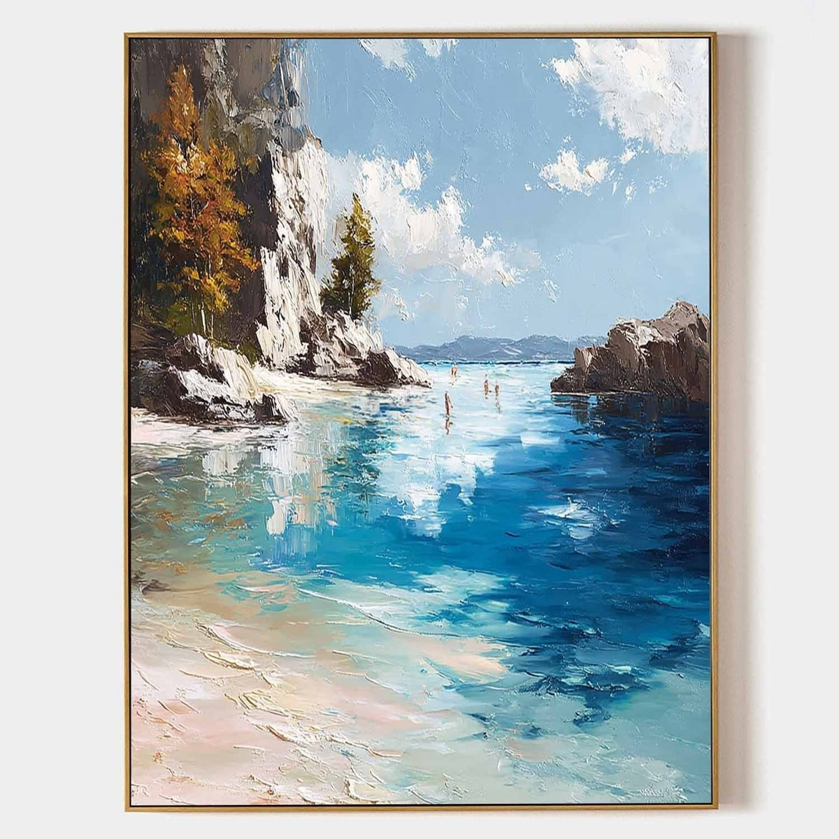 Mediterranean Cove Impasto Painting