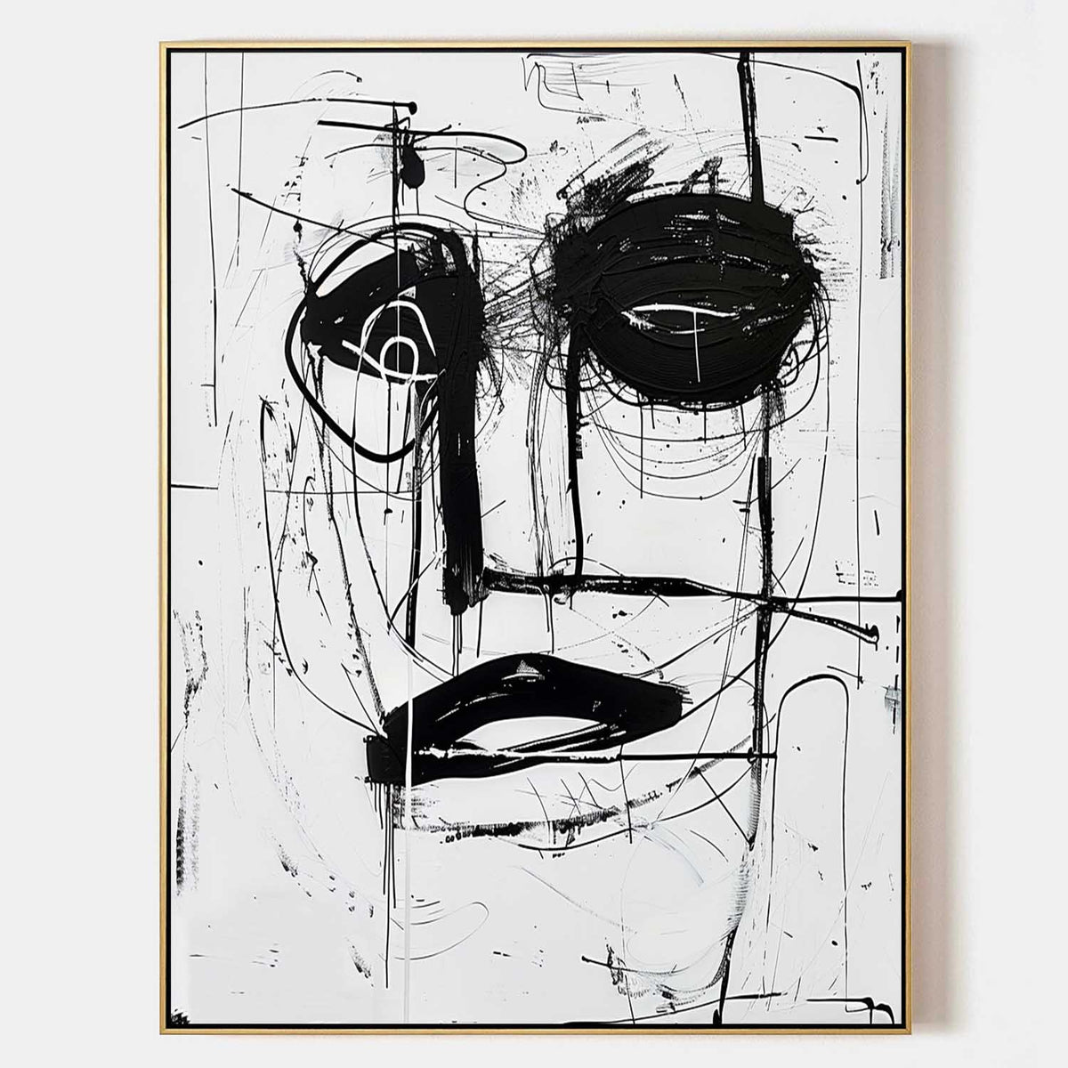 Wall Art Expressive Graffiti Monochrome