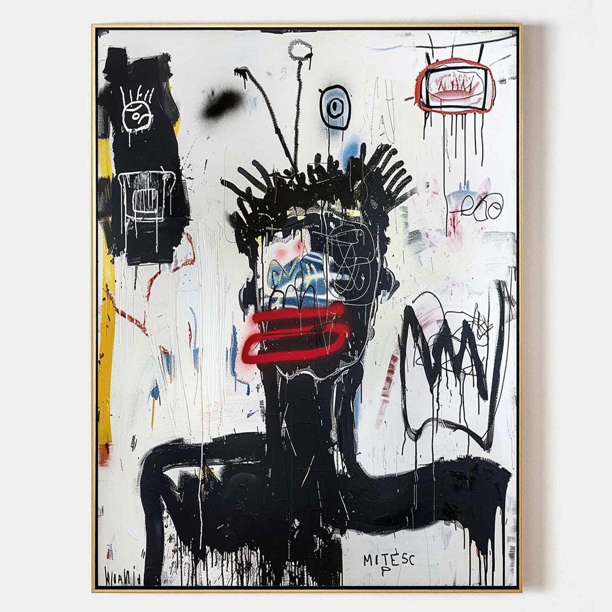 Wall Art Raw Textured Basquiat Inspired